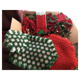 Collection of New Christmas Bows & Linens