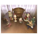 Collection of Resin Christmas Decorations  & Baskt