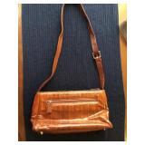 Lee Sands Genuine Eel Skin Purse in Cognac