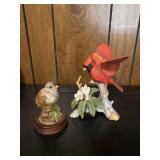 Vintage Andrea Porcelain Gold Finch & Cardinal