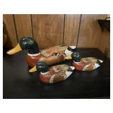 Collection of Three Painted Wood Duck Decoys