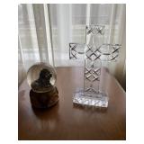 Vintage Snow Globe & Cut Glass Cross