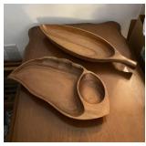 Vintage Monkeypod Wood Nut Dishes