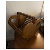 Vintage Wood Folk Art Magazine Rack