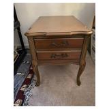 Vintage Mahogany Side Table w/ Two Drawers