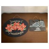Vintage Hand-Painted Slate Decorative Sinage