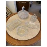 Assorted Collection of Cut Glass Dishes