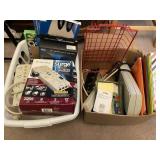Two Boxes of Assorted Office Supples / Cords