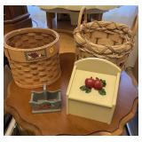 Collection of Assorted Folk Art Baskets & Boxes