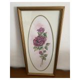 Vintage Framed Rose Print