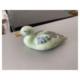 Vintage Fenton Hand-Painted Glass Duck