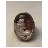 Collen Lopez Intaglio Water Lily Pink Quartz Ring