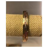 Vintage Mixed Media Cuff of Brass, Copper & Silver