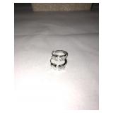 Vintage .925 SS & Cubic Zirconia Hoop Earrings