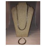 Vintage .925 Sterling Silver Woven Necklace