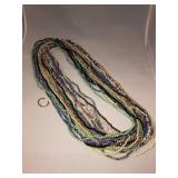 Vintage Natural Gemstone Seed Bead Necklaces