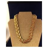Vintage KJL Goldtone Braided Necklace
