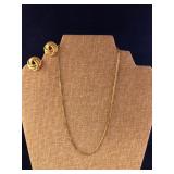 Vintage Monet Goldtone Necklace & Knot Earrings