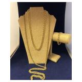 Selection of Heavy Gold-tone Necklaces & Bracelet