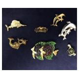 Vintage Collection of Marine Theme Pins