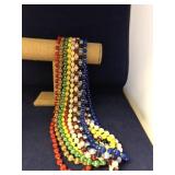 Collection of Vintage Satin Bead Necklaces