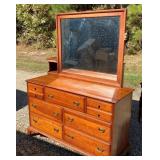 Vintage Cherry Chest of Drawers & Mirror