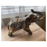 Elephant Figurine Safari Patchwork Pattern