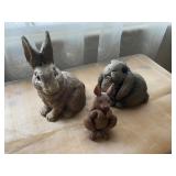 Collection of Vintage Resin Rabbit Figurines