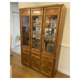 Mid-Century China Cabinet w/ Parquet Panels