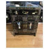 Vintage Japanese Black Lacquer Cabinet