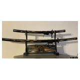 Decorative Black Samurai Sword Set