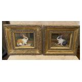 Vintage Pair of Rabbit Studio Prints
