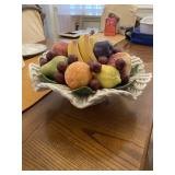 Vintage Porcelain Basket w/ Fruit