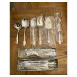 55 Pc Cameo Rose Stainless Steel Flatware Set