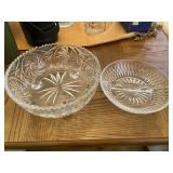 Crystal 3 Footed Bowl & Relish Dish