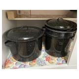 Vintage Graniteware Roaster & Stock Pot