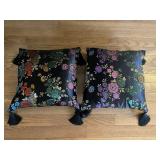 Pair of Silk Decorative Tassel Pillows