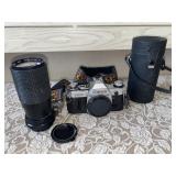 Canon AE-1 35 mm Camera & Telephoto Zoom Lens