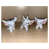Set of 3 Porcelain Elephant Figurines