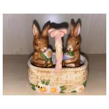 Vintage Cracker Barrel Bunny Basket