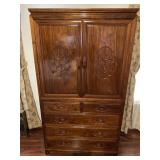 Vintage Japanese Chinoiserie Entertainment Center