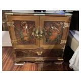 Pair of Hollywood Regency Chinoiserie Burled Chest
