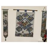 Three Rabbit Tapestry Wall Hangings