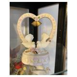Vintage Lefton Kissing Love Birds Cake Topper