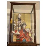 Vtg Japanese Geisha & Male Patron in Display Case