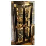 Vintage Asian Black Laquer Curio Cabinet