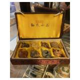 Yixing Mini Chinese Clay Teapot 8 pc Set with Case