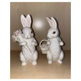 Vintage Porcelain Rabbit Couple