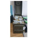 METAL AMMO BOX FULL OF 9 PELLET, 12 GAUGE SHOTSHES