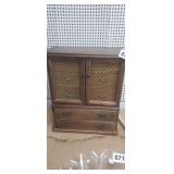 14" TALL JEWELRY BOX WITH JEWELRY AND MUSIC BOX